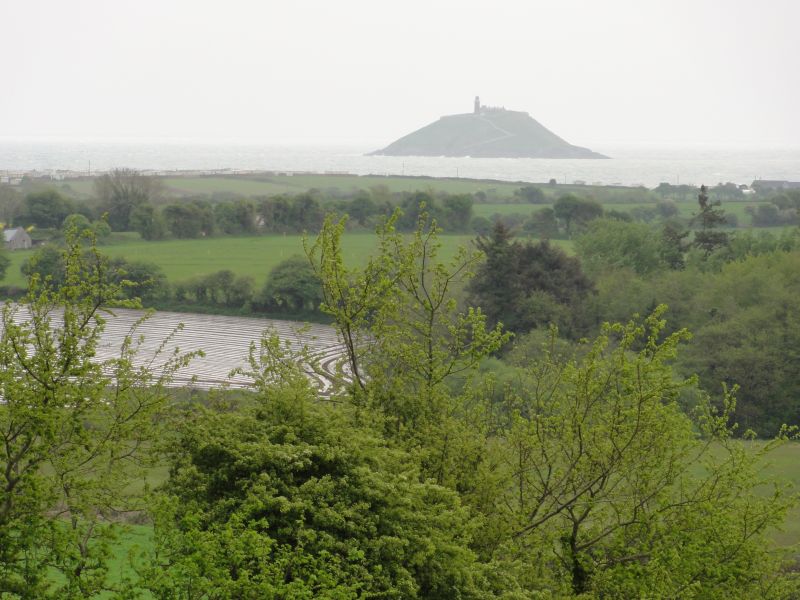 The view from the School’s farm out to sea and in the distance Ballycotton Island. Ballymaloe Cookery School is about 1km from the Atlantic Ocean. Every day deliveries of fresh fish and seafood arrives at the School.